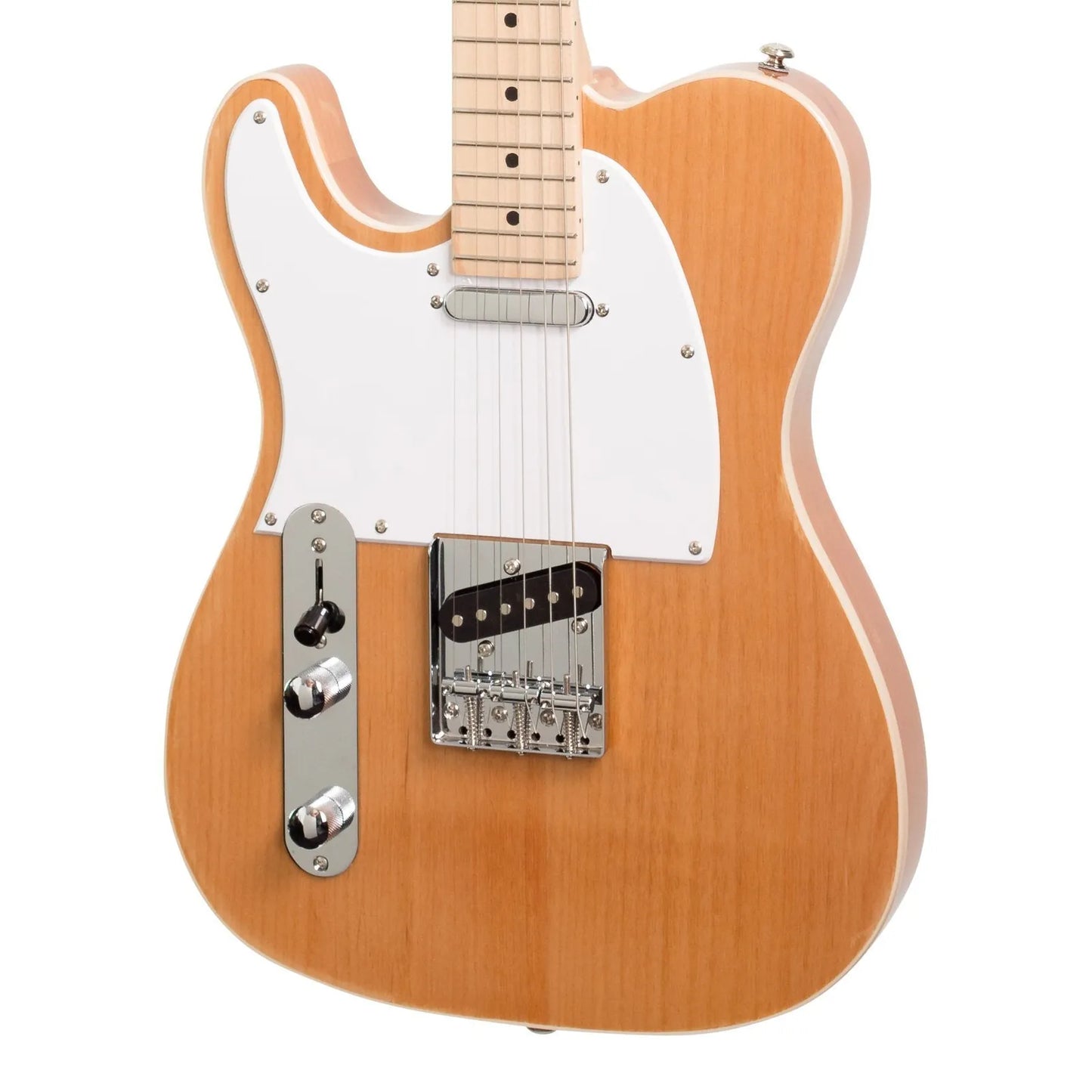 Casino TE-Style Left Handed Electric Guitar Set with 15 Watt Amplifier Pack - Natural Gloss — view 5