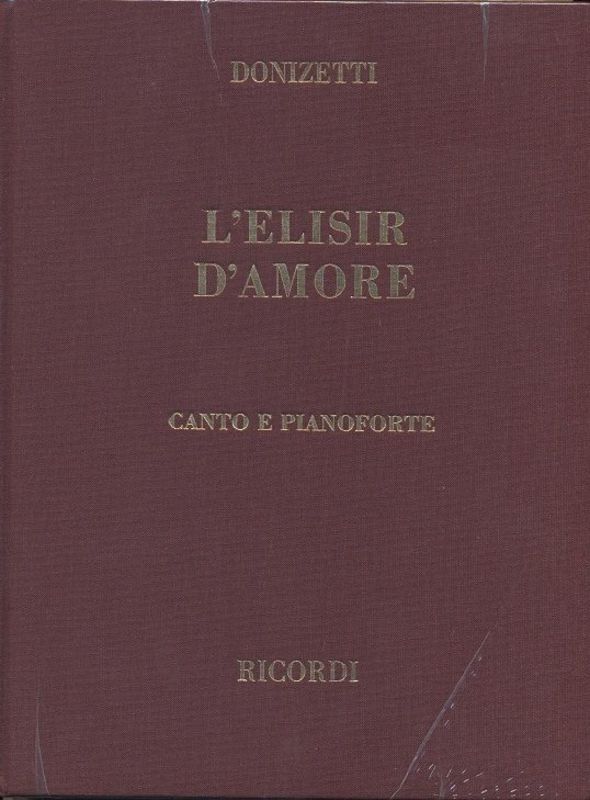 L Elisir D Amore Vocal Score Italian Book