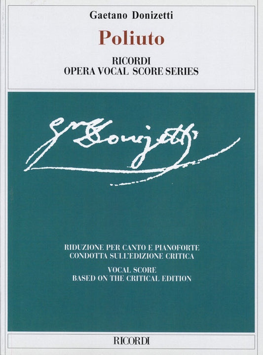 Poliuto Complete Opera Vocal Score Book