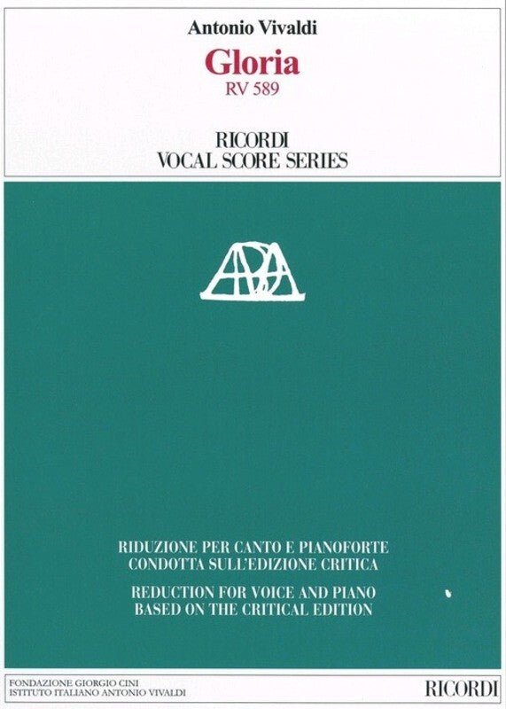 Vivaldi - Gloria Rv 589 Vocal Score Critical Edition (Softcover Book)