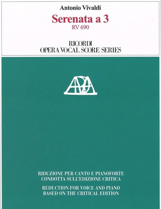 Vivaldi - Serenata A3 Rv 690 Vocal Score Critical Edition (Softcover Book)