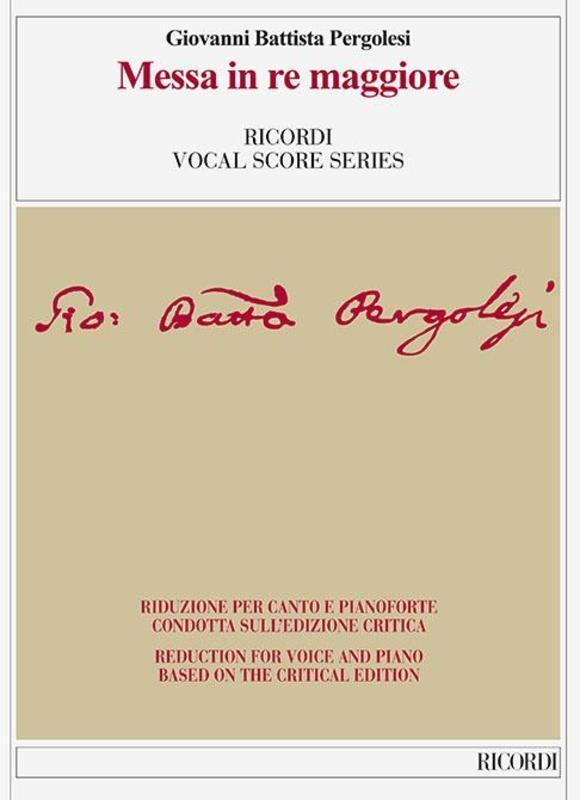 Pergolesi - Mass In D Major Vocal Score (Softcover Book)