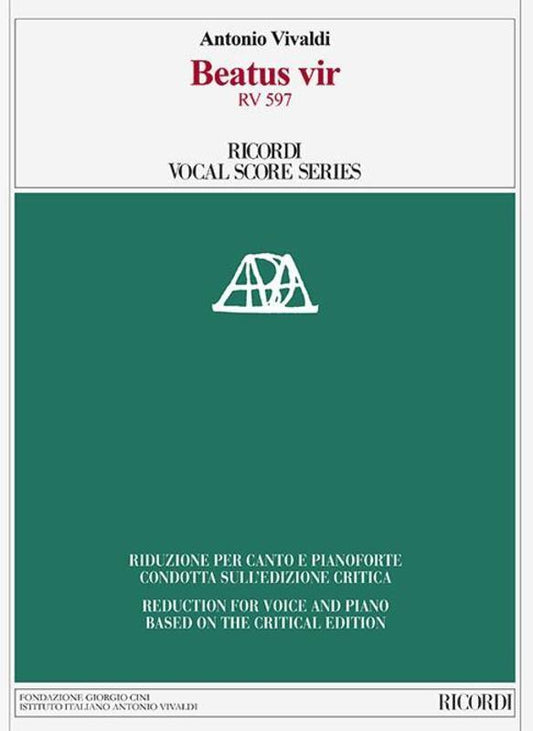 Vivaldi - Beatus Vir Rv 597 Vocal Score (Softcover Book)