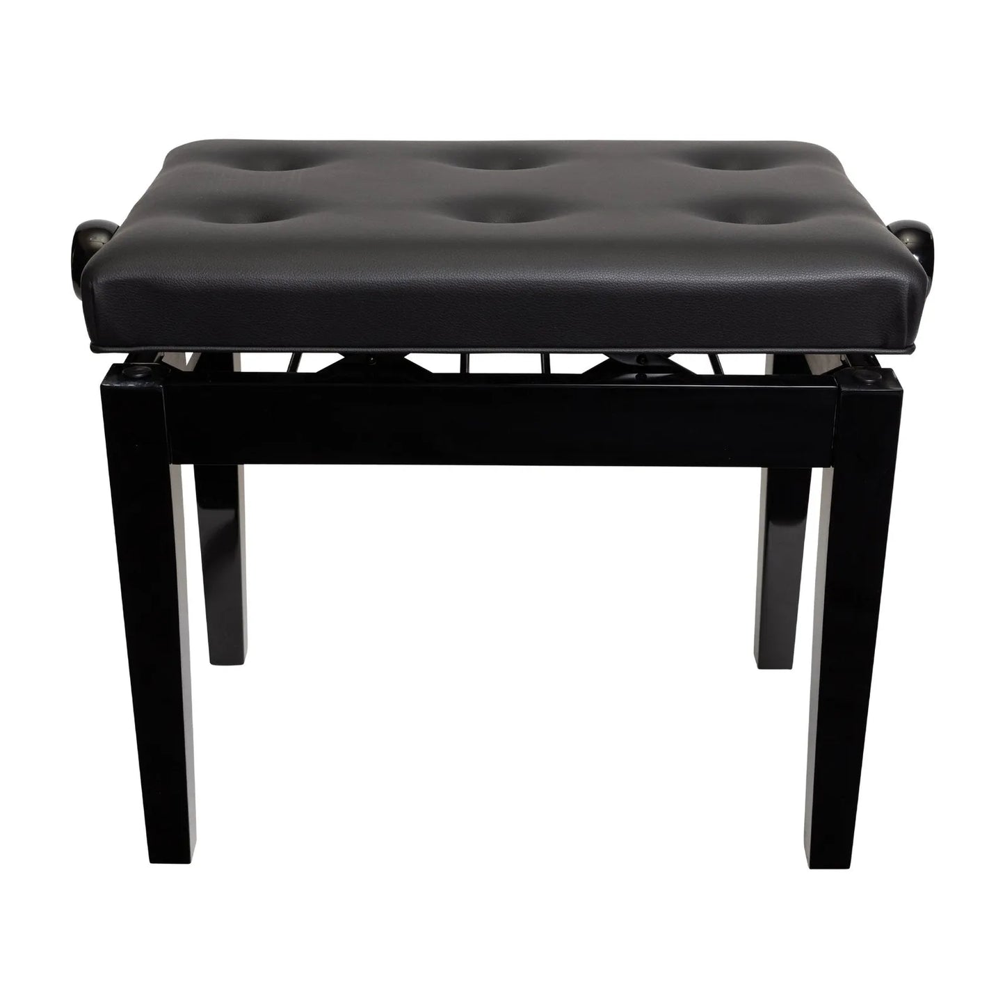 Crown Deluxe Tufted Height Adjustable Piano Stool Black — view 2