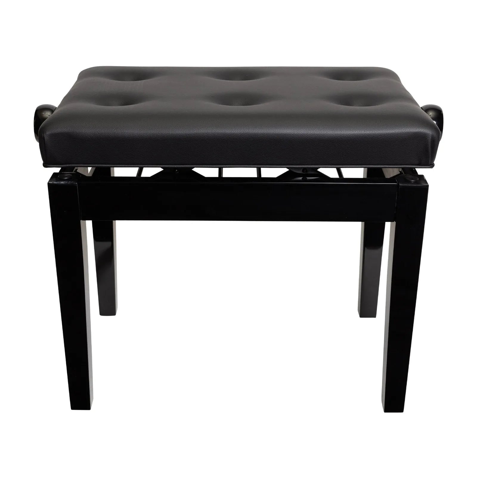 Crown Deluxe Tufted Height Adjustable Piano Stool Black — view 2
