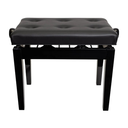 Crown Deluxe Tufted Height Adjustable Piano Stool Black — view 2