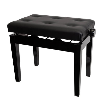 Crown Deluxe Tufted Height Adjustable Piano Stool Black