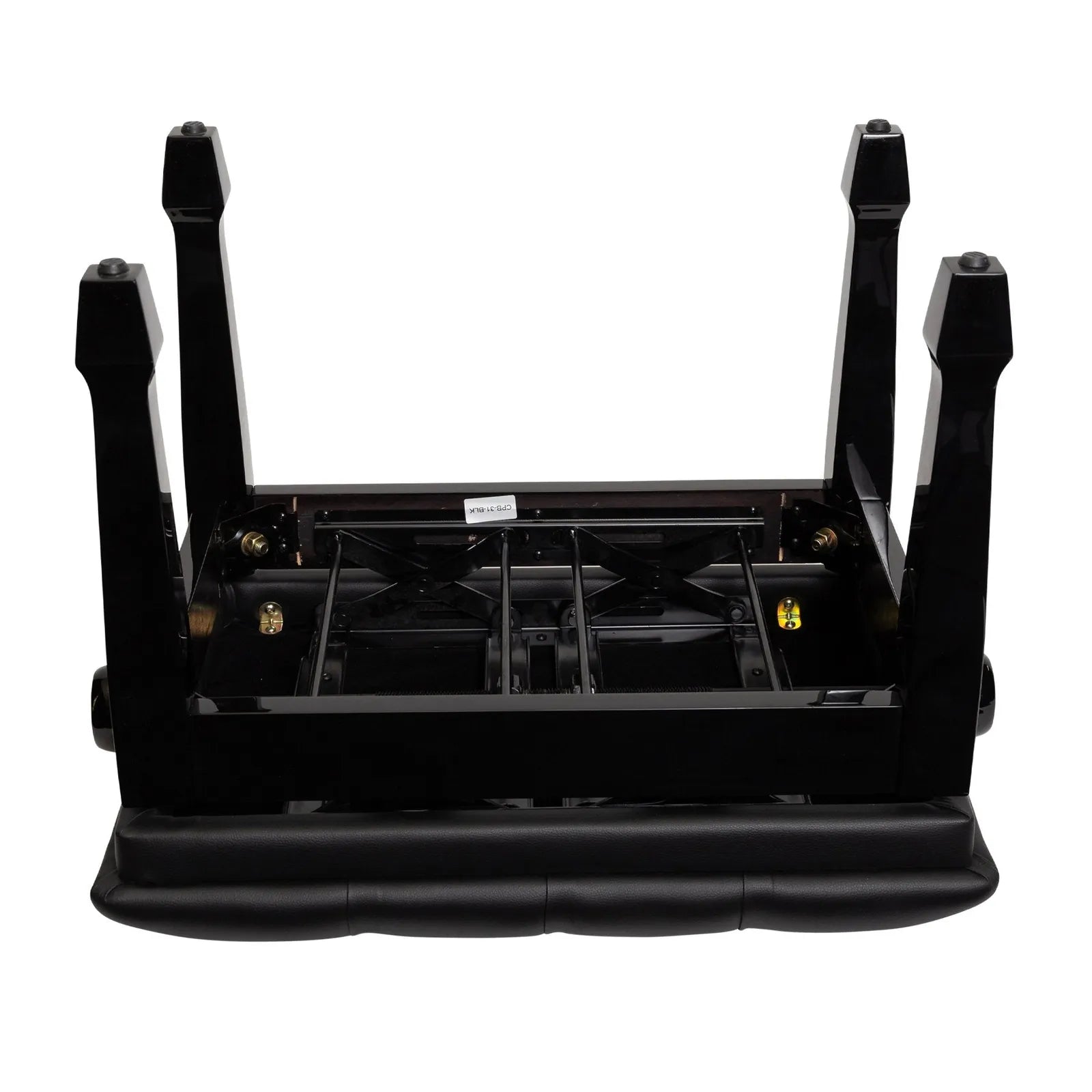 Crown Deluxe Adjustable Height Piano Stool - Black Faux Leather — view 3