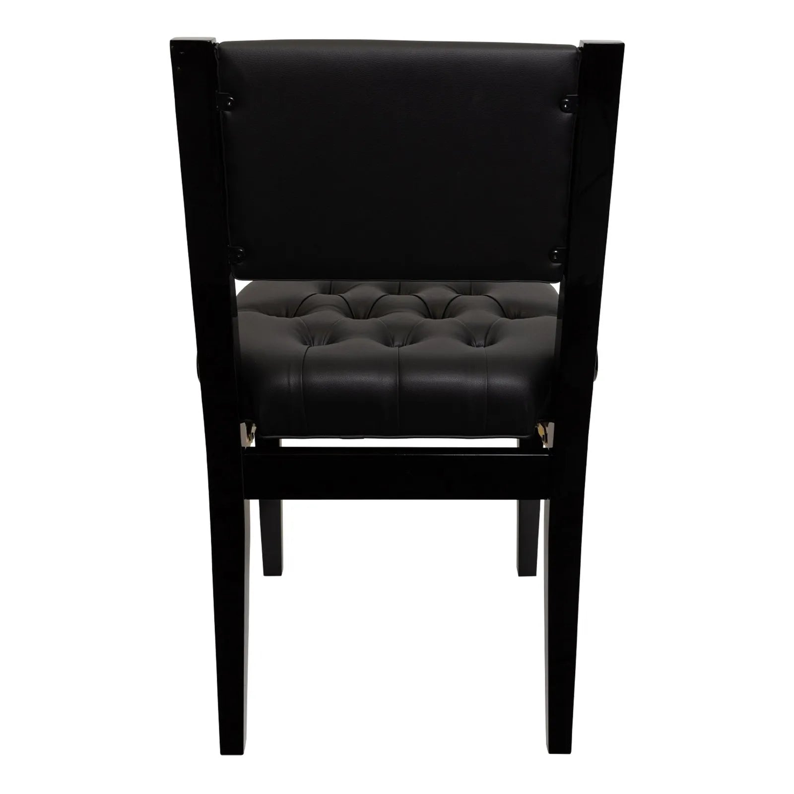 Crown Deluxe Tufted Height Adjustable Piano Stool with Back Support - Black — view 3