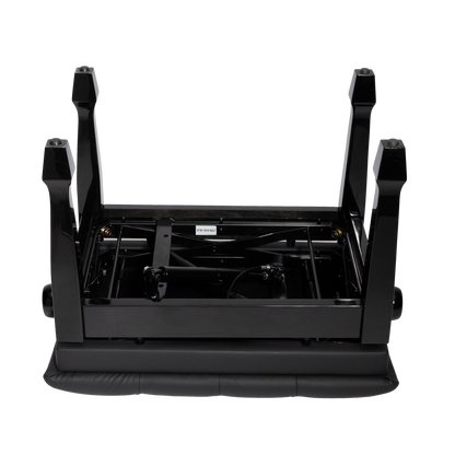 Crown Deluxe Tufted Hydraulic Height Adjustable Piano Bench with Storage - Black — view 3