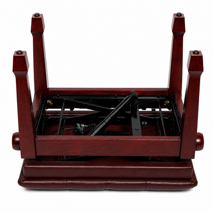 Crown Deluxe Tufted Hydraulic Height Adjustable Piano Bench Mahogany — view 3