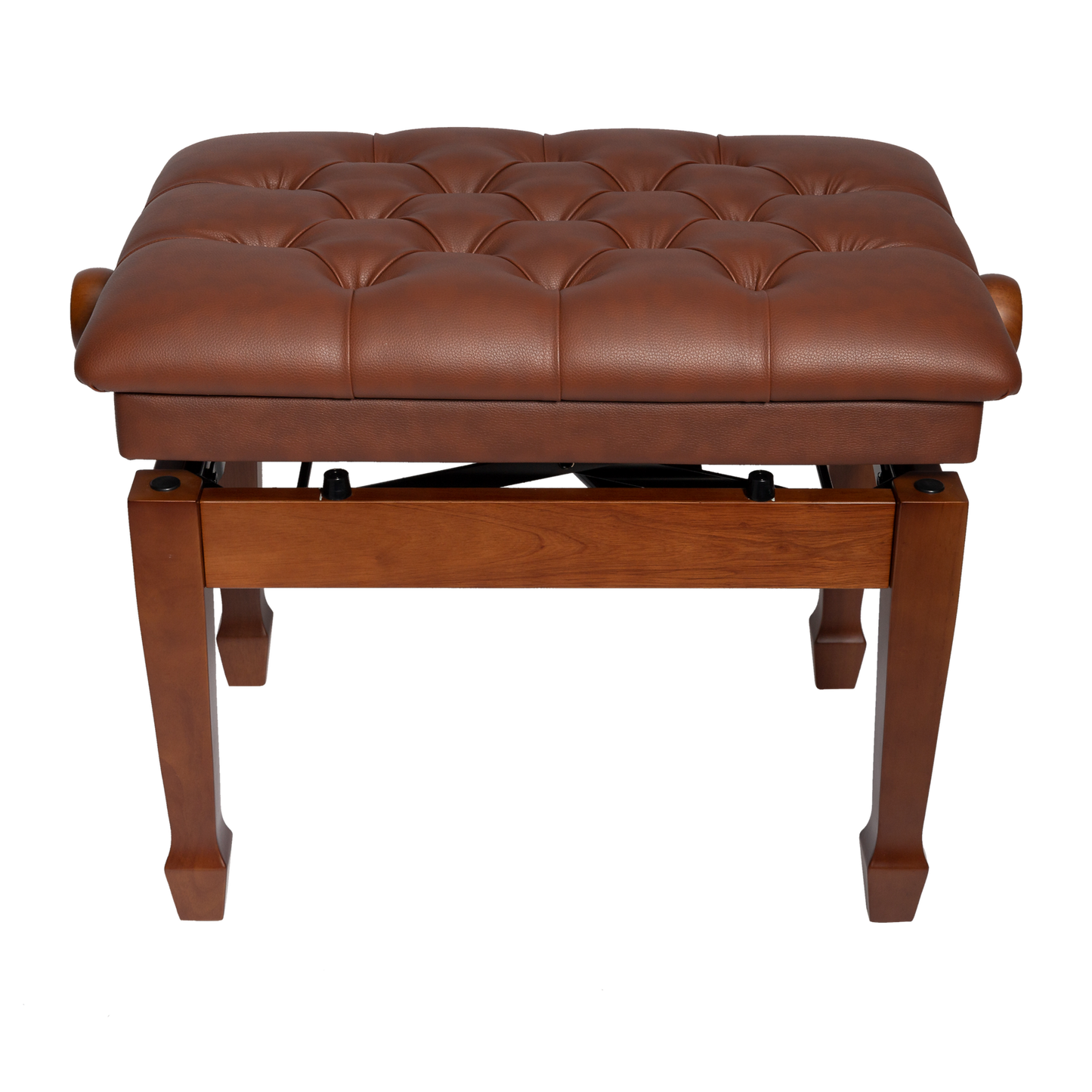 Crown Deluxe Tufted Hydraulic Height Adjustable Piano Bench - Walnut — view 2