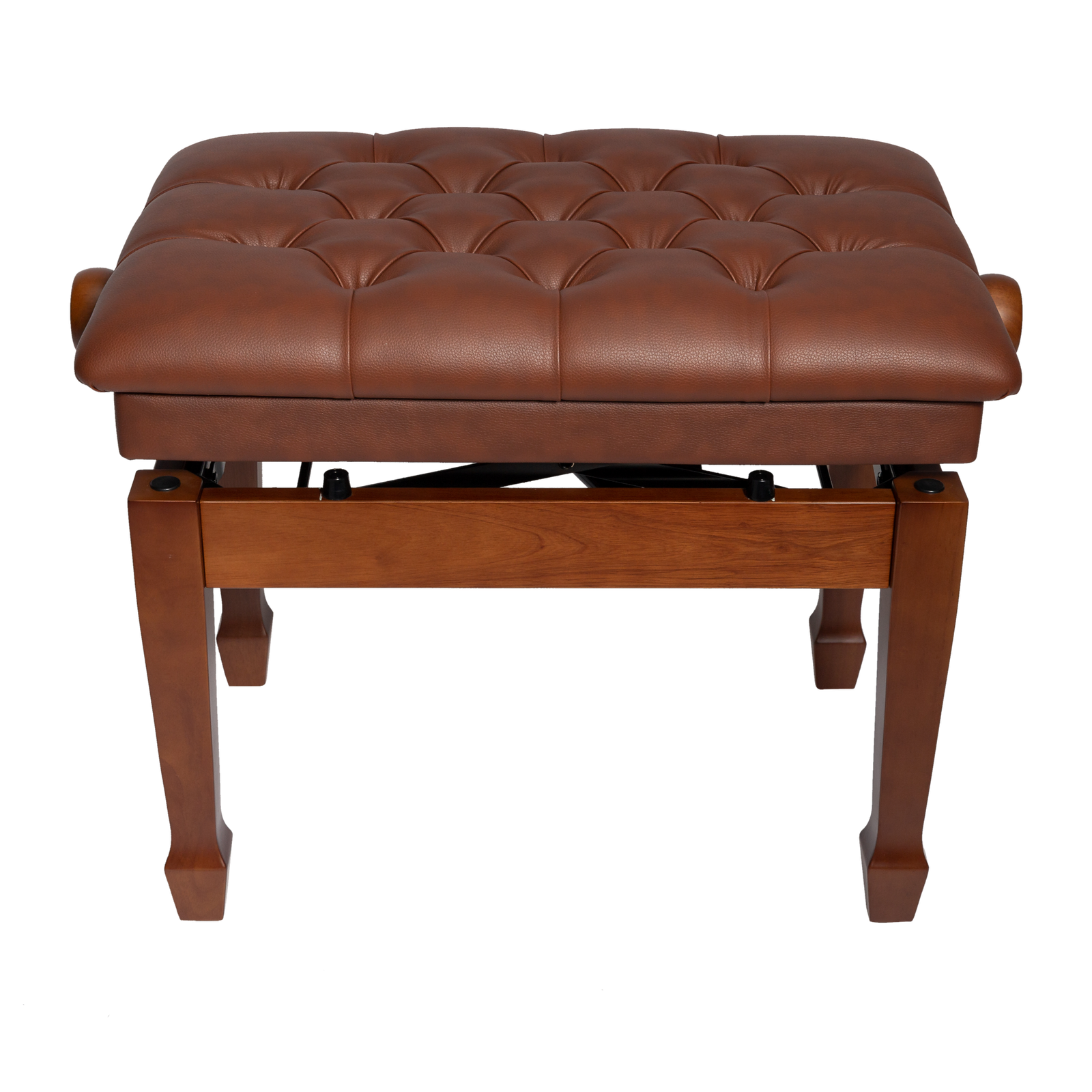 Crown Deluxe Tufted Hydraulic Height Adjustable Piano Bench - Walnut — view 2