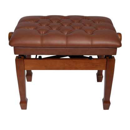 Crown Deluxe Tufted Hydraulic Height Adjustable Piano Bench - Walnut — view 2