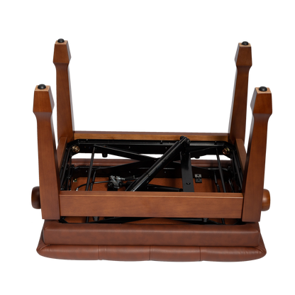 Crown Deluxe Tufted Hydraulic Height Adjustable Piano Bench - Walnut — view 3