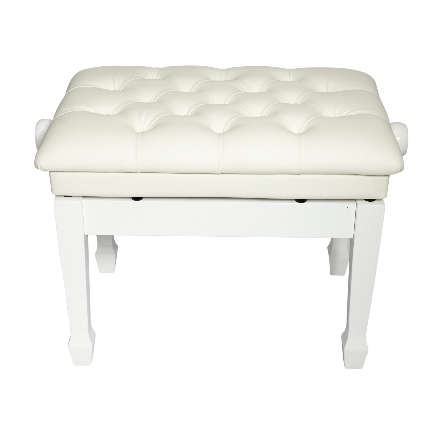 Crown Deluxe Tufted Hydraulic Height Adjustable Piano Bench - White — view 2