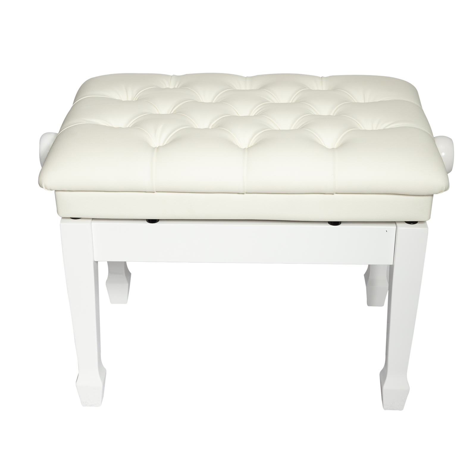Crown Deluxe Tufted Hydraulic Height Adjustable Piano Bench - White — view 2