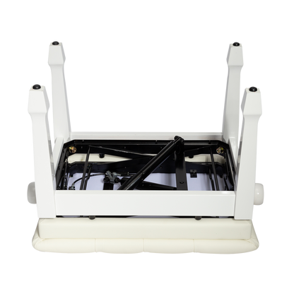 Crown Deluxe Tufted Hydraulic Height Adjustable Piano Bench - White — view 3