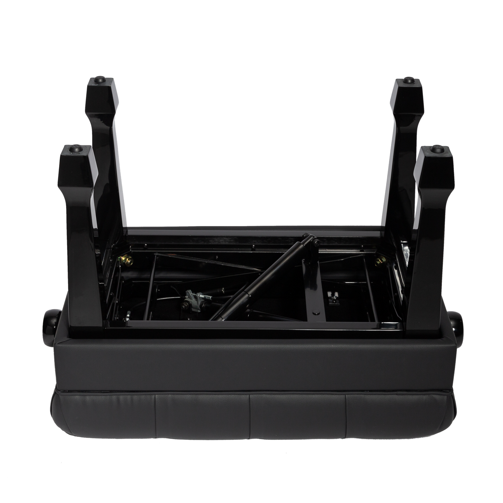 Crown Deluxe Hydraulic Height Adjustable Piano Bench with Storage - Black — view 3
