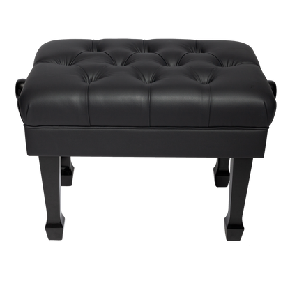 Crown Deluxe Hydraulic Height Adjustable Piano Bench with Storage - Black — view 2