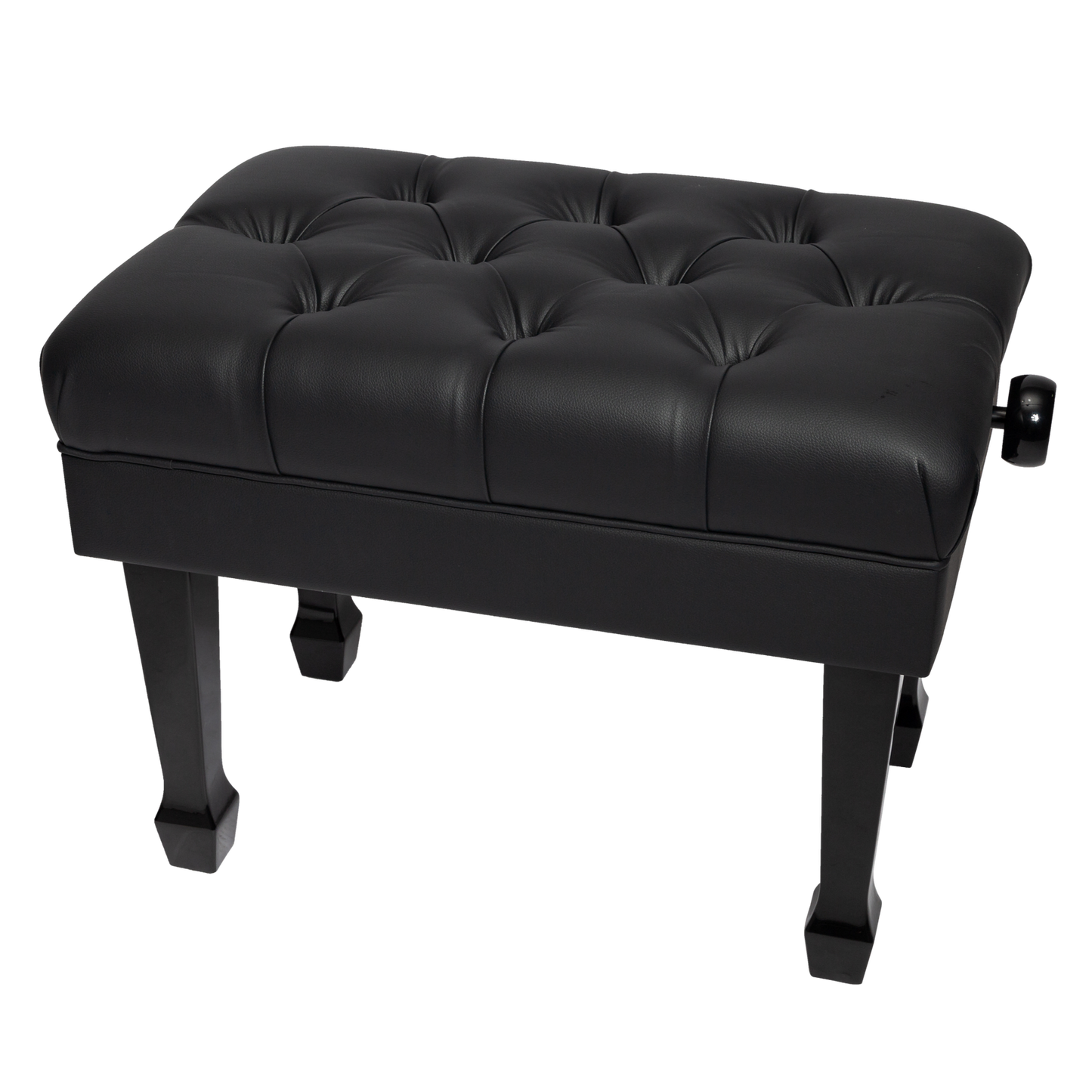 Crown Deluxe Hydraulic Height Adjustable Piano Bench with Storage - Black