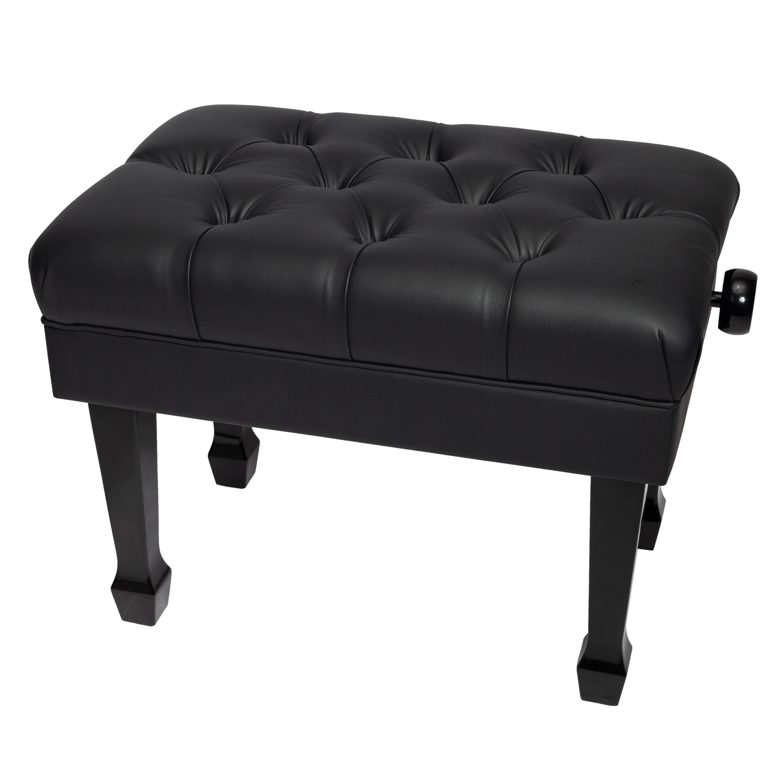Crown Deluxe Hydraulic Height Adjustable Piano Bench with Storage - Black