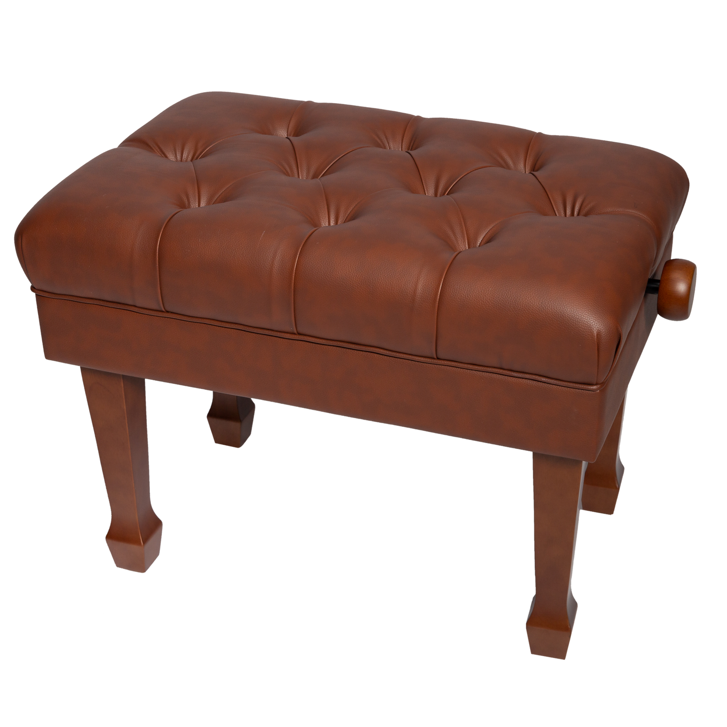 Crown Deluxe Hydraulic Height Adjustable Piano Bench with Storage - Mahogany
