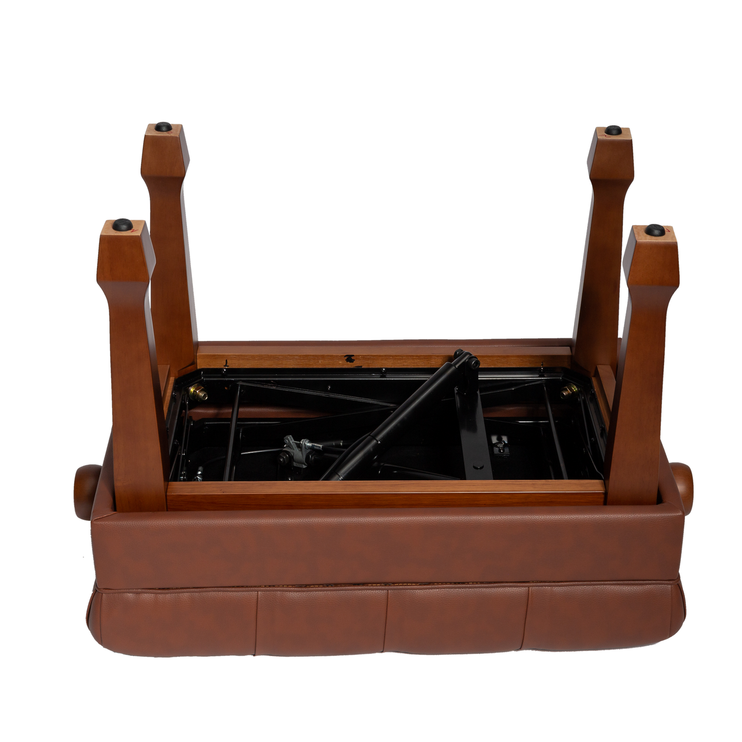 Crown Deluxe Hydraulic Height Adjustable Piano Bench with Storage - Walnut Finish — view 3