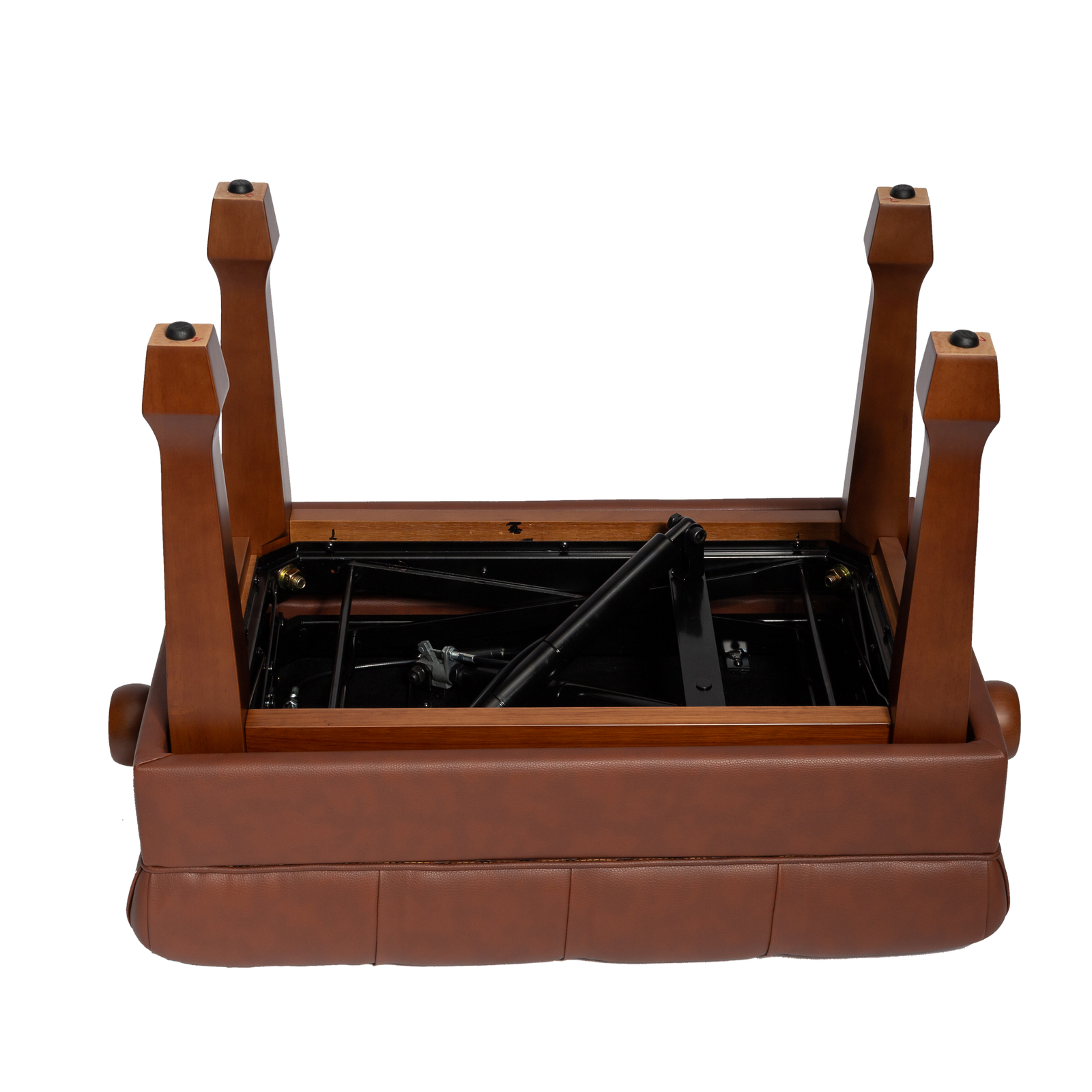 Crown Deluxe Hydraulic Height Adjustable Piano Bench with Storage - Walnut Finish — view 3
