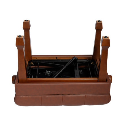 Crown Deluxe Hydraulic Height Adjustable Piano Bench with Storage - Walnut Finish — view 3
