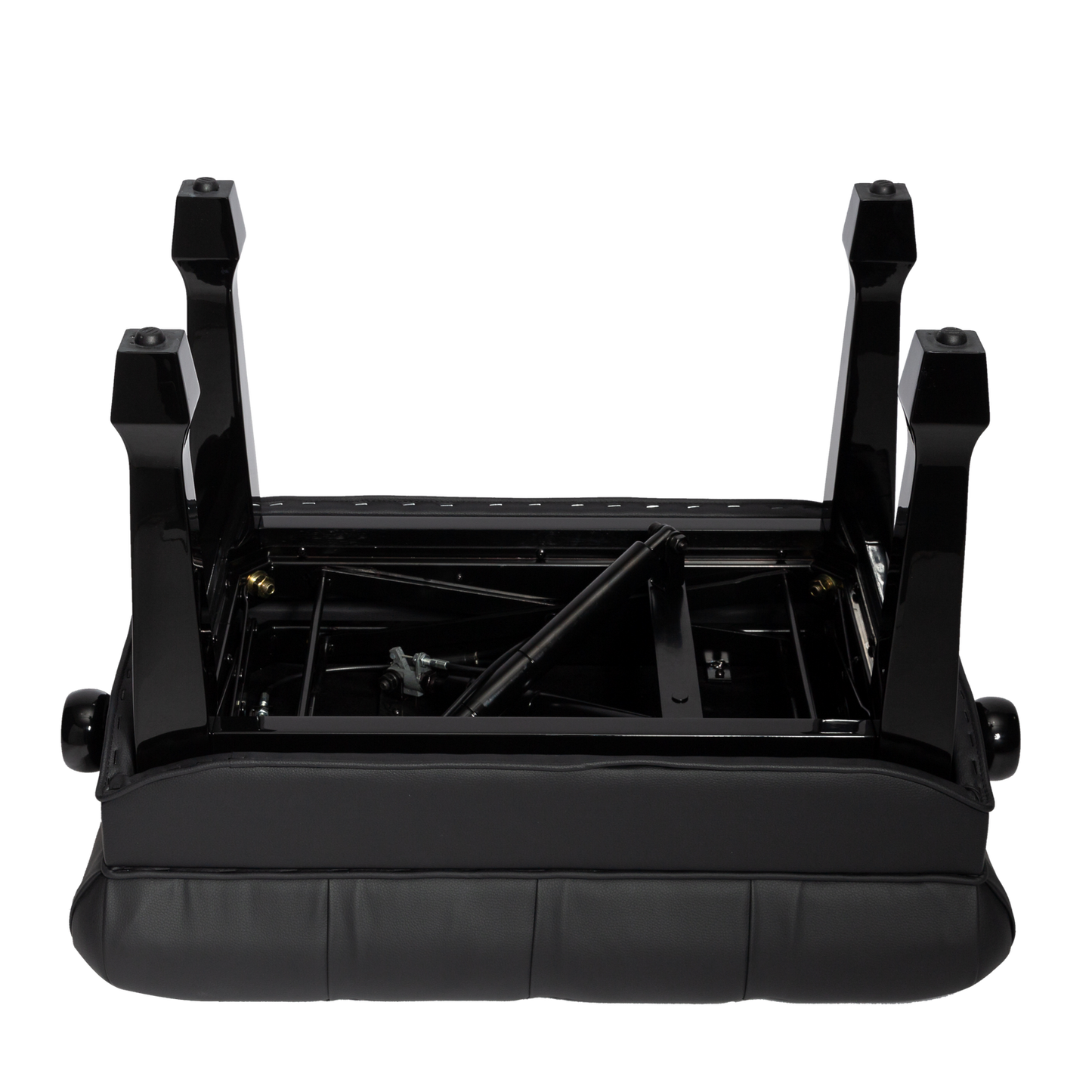Crown Premium Hydraulic Height Adjustable Piano Bench with Storage - Black — view 3