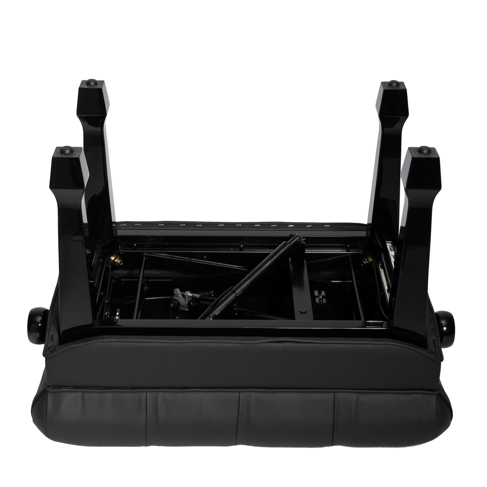 Crown Premium Hydraulic Height Adjustable Piano Bench with Storage - Black — view 3