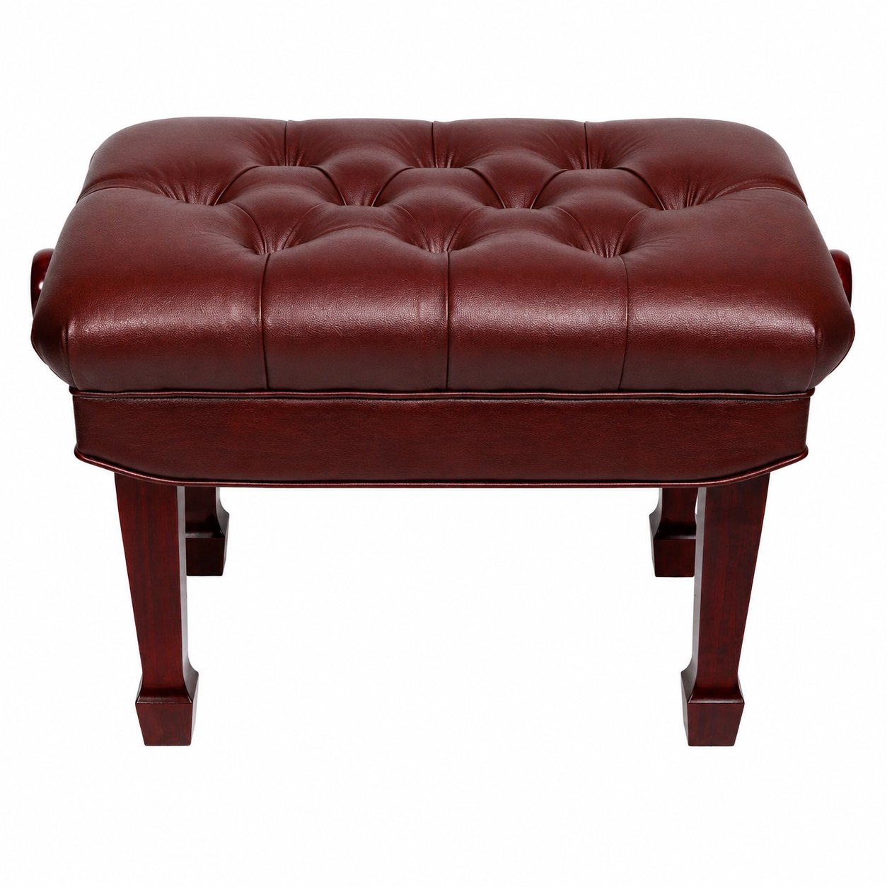 Crown Premium Hydraulic Height Adjustable Piano Bench with Storage, Mahogany Finish — view 2