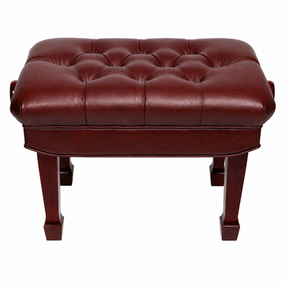 Crown Premium Hydraulic Height Adjustable Piano Bench with Storage, Mahogany Finish — view 2