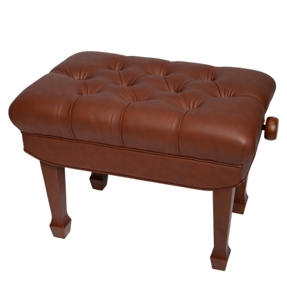 Crown Premium Tufted Hydraulic Height Adjustable Piano Bench - Walnut Finish