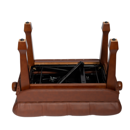 Crown Premium Tufted Hydraulic Height Adjustable Piano Bench - Walnut Finish — view 3