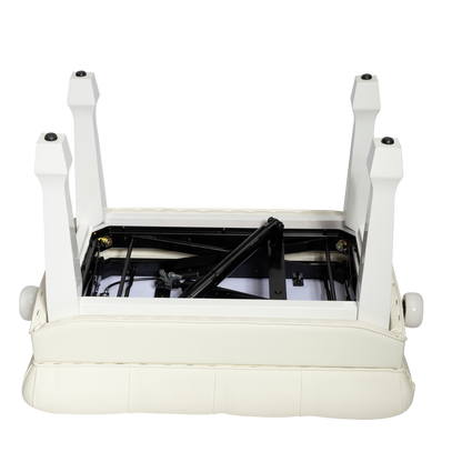 Crown Hydraulic Height Adjustable Piano Bench with Storage - White — view 3