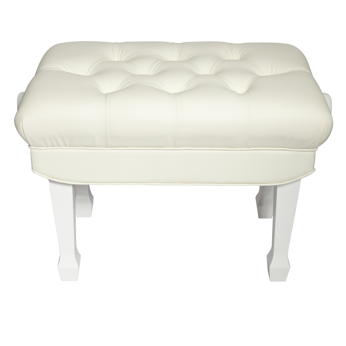 Crown Hydraulic Height Adjustable Piano Bench with Storage - White — view 2