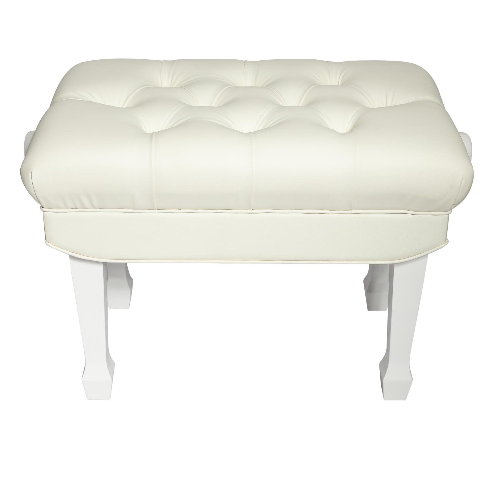 Crown Hydraulic Height Adjustable Piano Bench with Storage - White — view 2