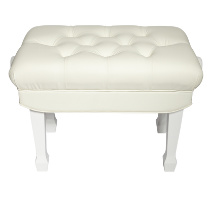 Crown Hydraulic Height Adjustable Piano Bench with Storage - White — view 2