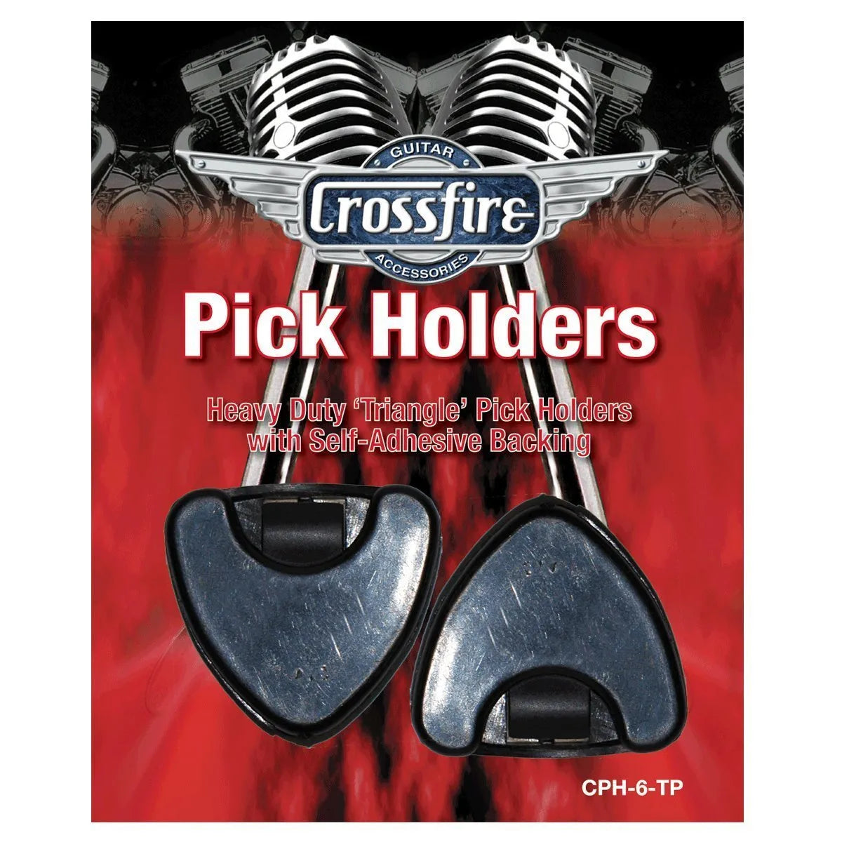 Crossfire CPH-6-TP Stick On Guitar Pick Holder (2 Pack) Heavy Duty Triangle Self-Adhesive — view 2