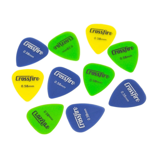 Crossfire 0.58mm Assorted Guitar Picks - 10 Pack