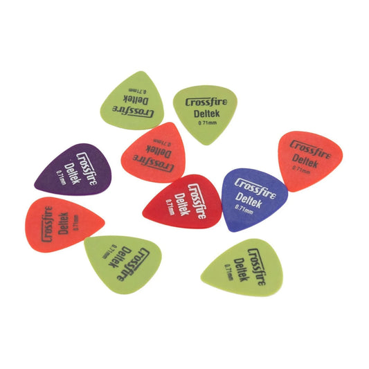 Crossfire Deltek 0.71mm Guitar Picks - 10 Pack Assorted Colors