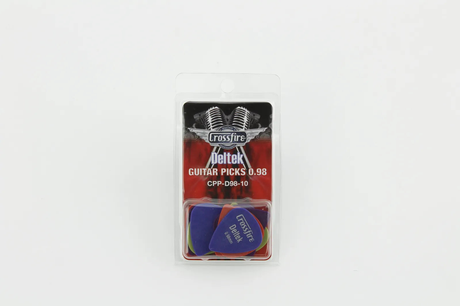 Crossfire Deltek 0.98mm Guitar Picks, 10 Pack Assorted Colors with Improved Grip