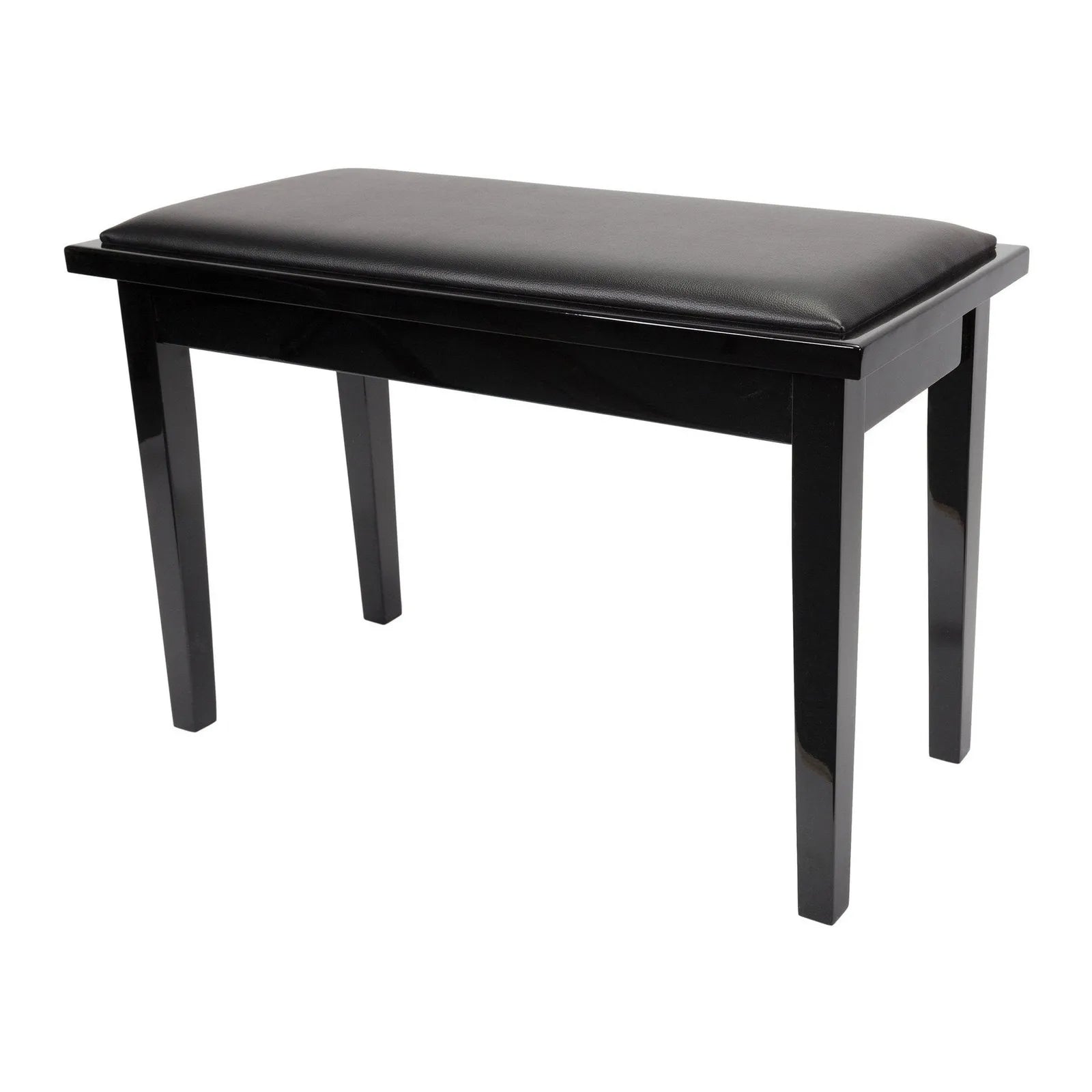 Crown Deluxe Timber Trim Duet Piano Stool with Storage Compartment - Black
