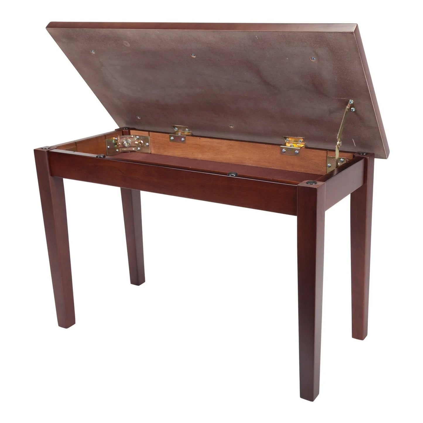 Crown Deluxe Timber Trim Duet Piano Stool with Storage Compartment - Walnut — view 2