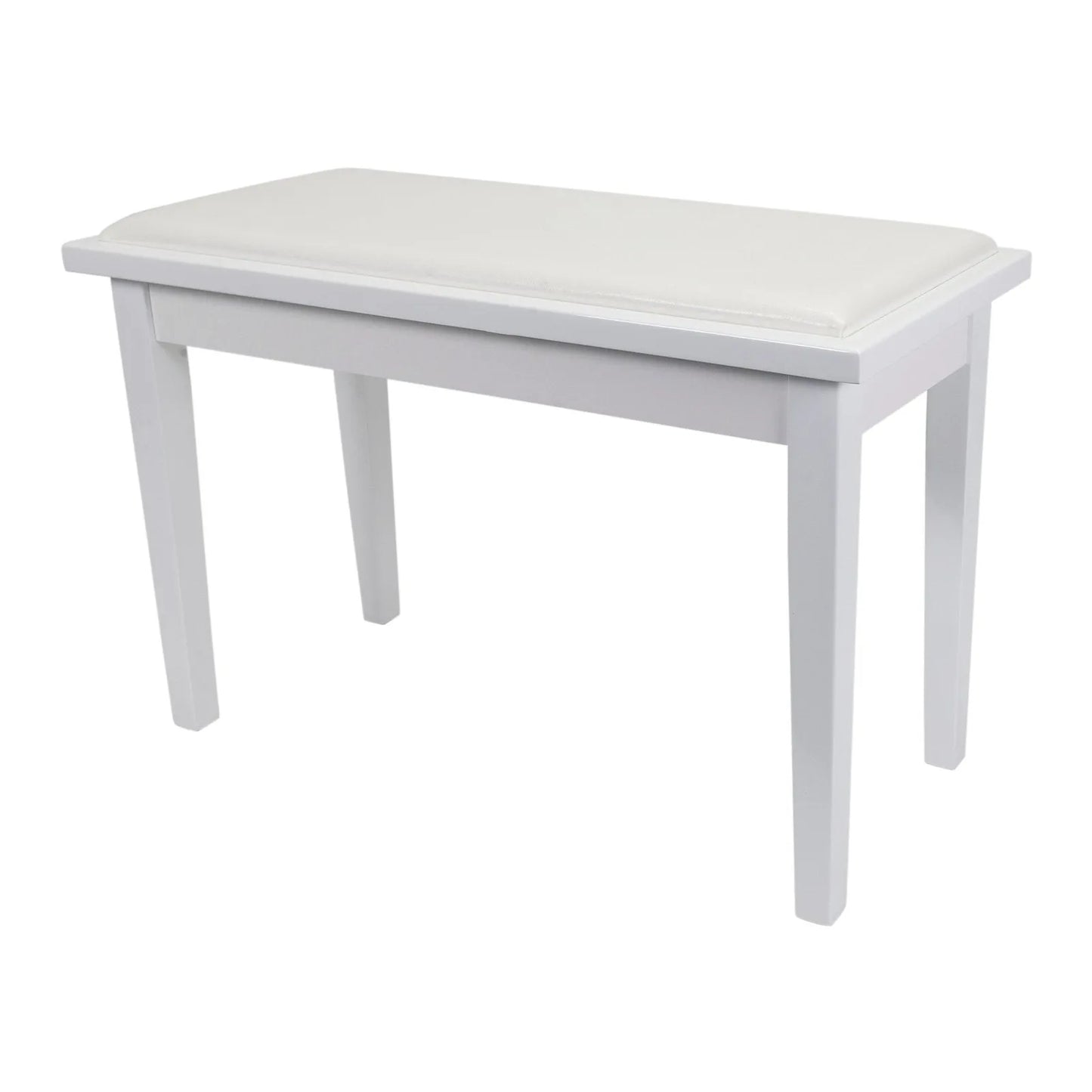 Crown Deluxe Timber Trim Duet Piano Stool with Storage Compartment - White