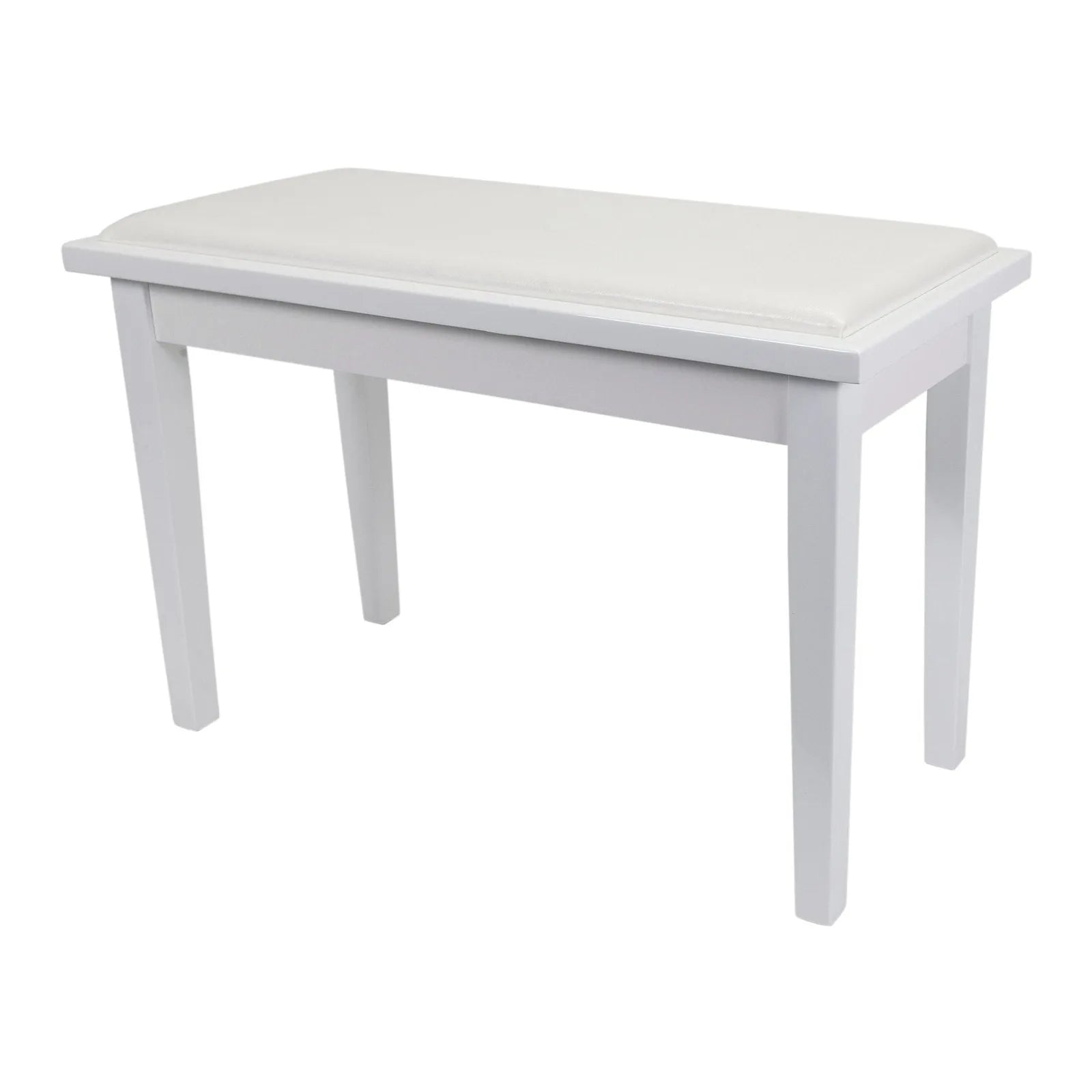 Crown Deluxe Timber Trim Duet Piano Stool with Storage Compartment - White