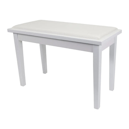Crown Deluxe Timber Trim Duet Piano Stool with Storage Compartment - White