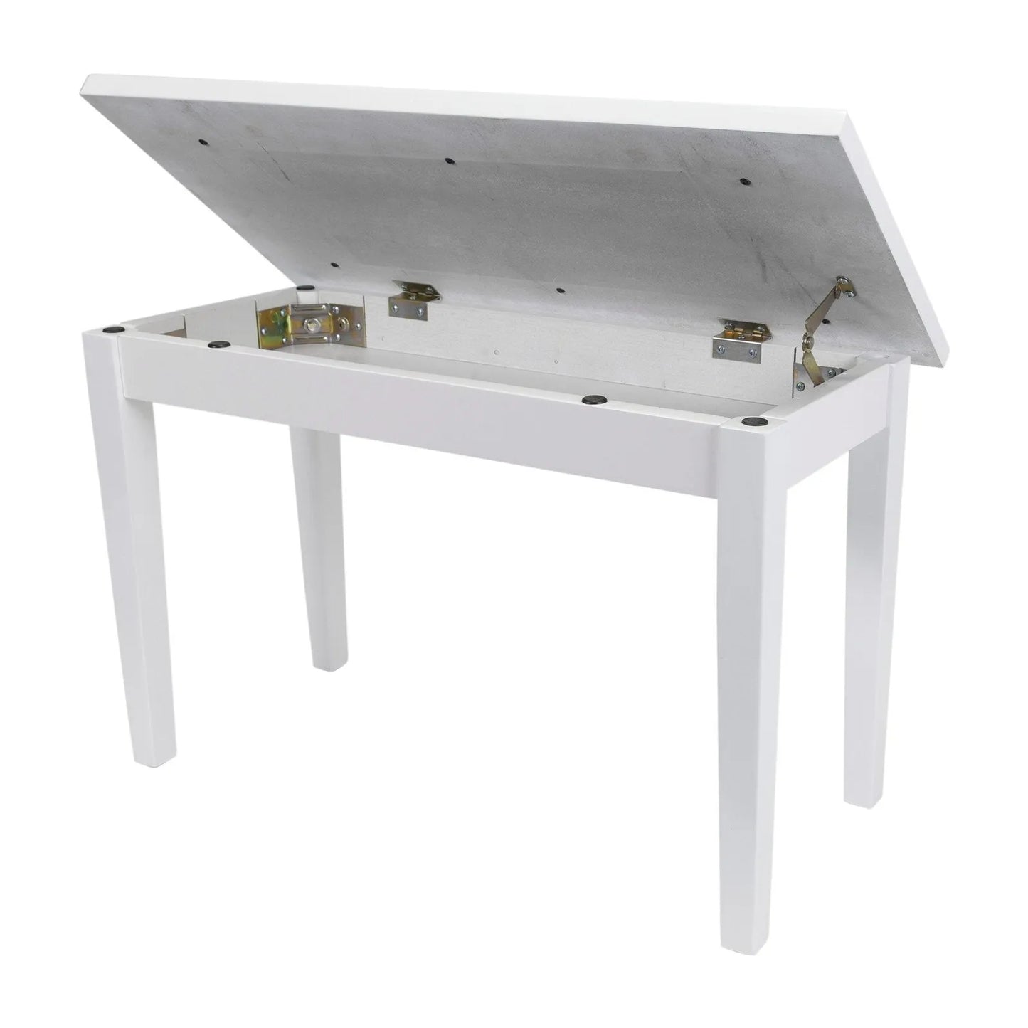 Crown Deluxe Timber Trim Duet Piano Stool with Storage Compartment - White — view 2